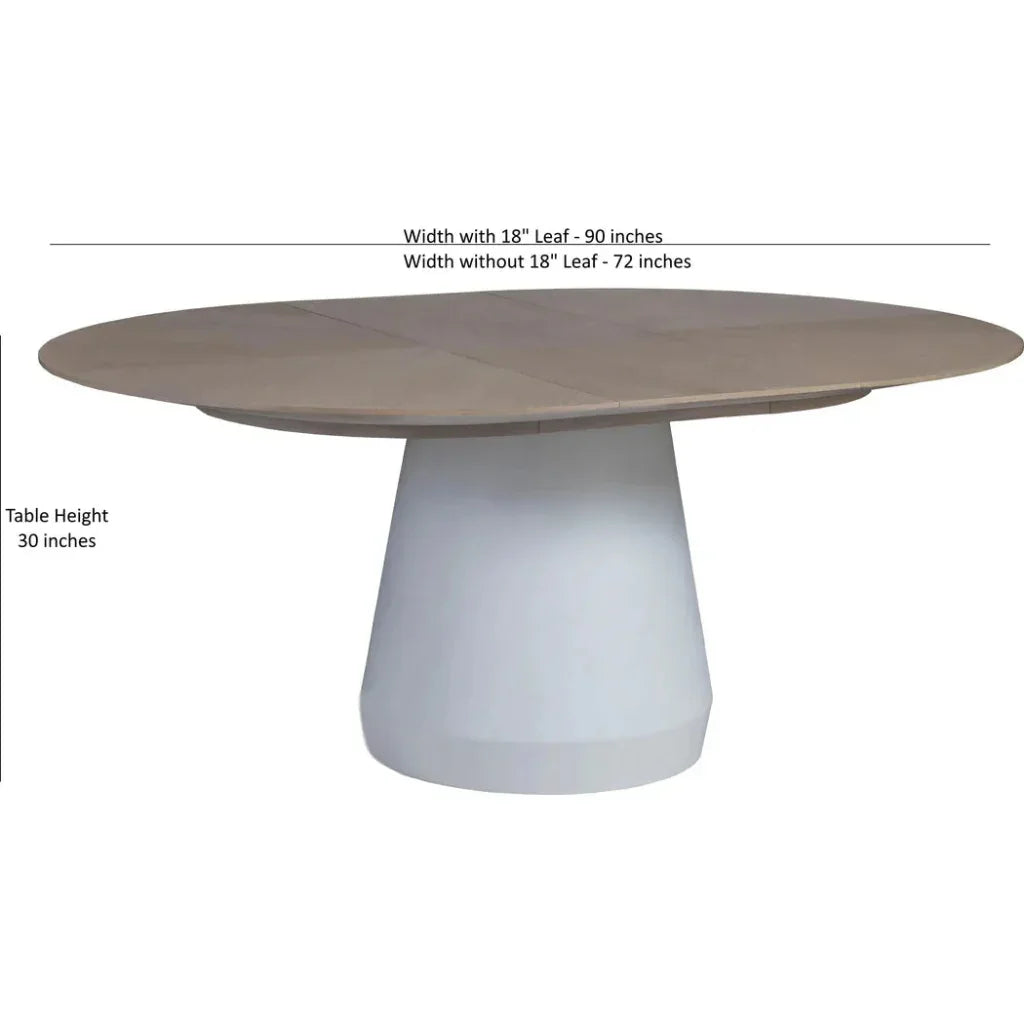 Bodhi 54-72 Round Extendable Table with MIXED Chairs 5PC Set