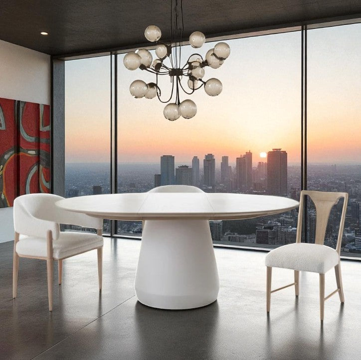Bodhi 54-72 Round Extendable Table with MIXED Chairs 5PC Set
