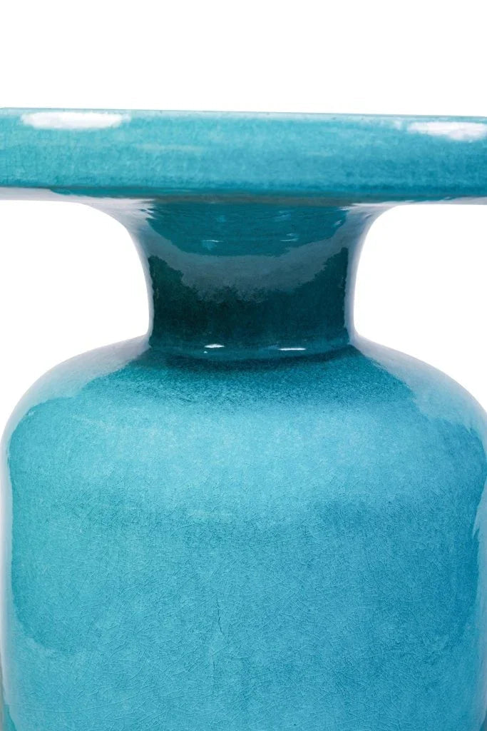 Bottle Ceramic Round Patio Accent Table