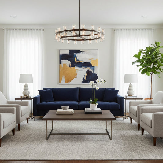 Brach Crystal Shades Round Chandelier