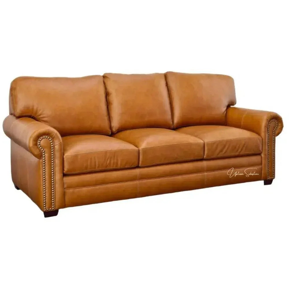 Buckaroos Welcome! Leather Couch Built USA