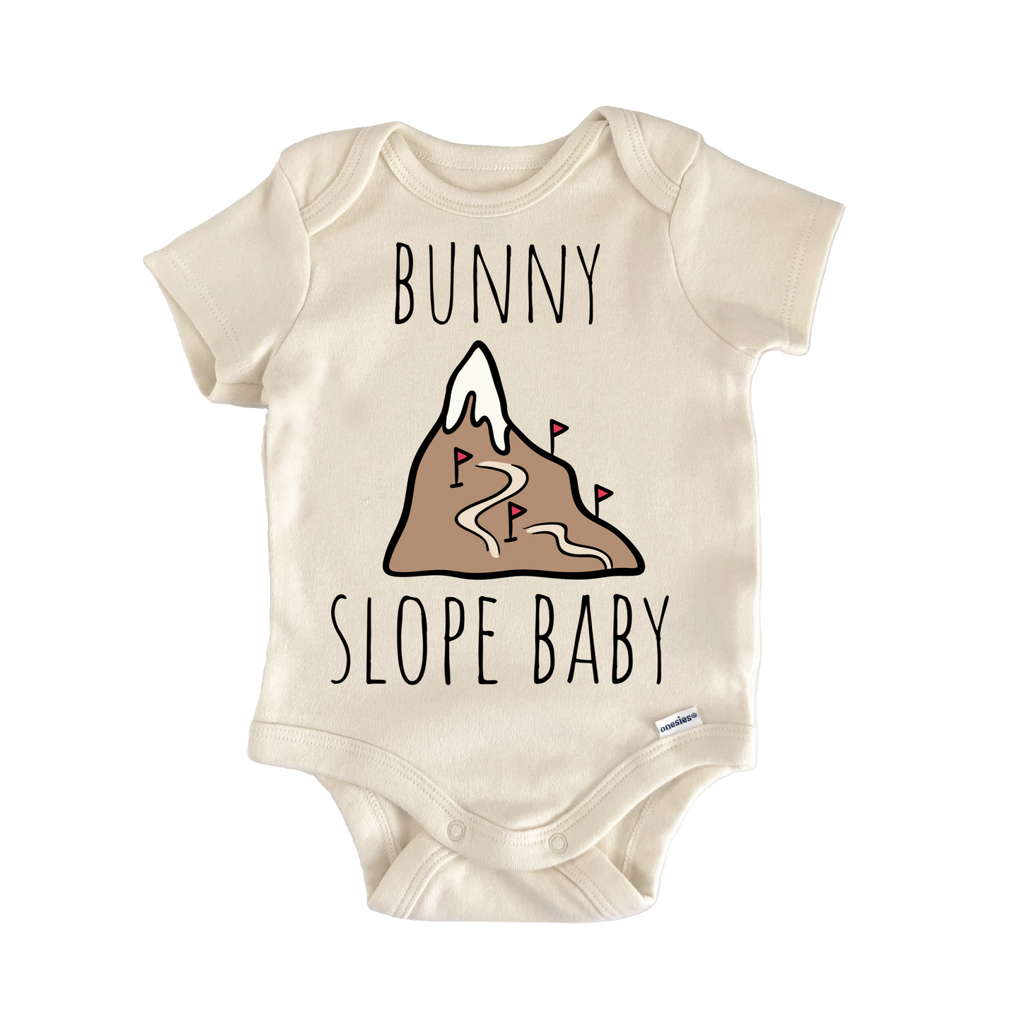 Bunny Snowboarding Skiing Newborn Baby Onesie® Bodysuit