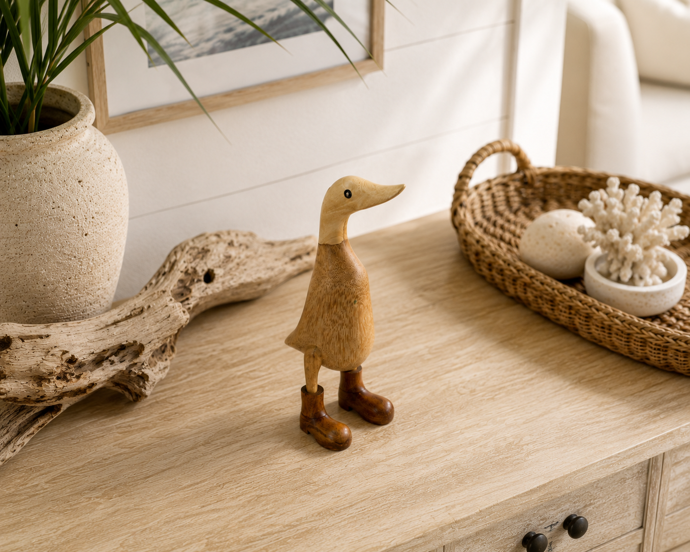 Balinese Hand-Carved Bamboo Sporting Duck