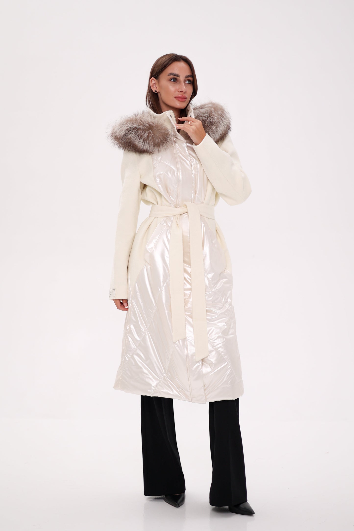 Saga® Furs Silver Fox Wool Alpaca Freudenberg Comfortemp® Coat