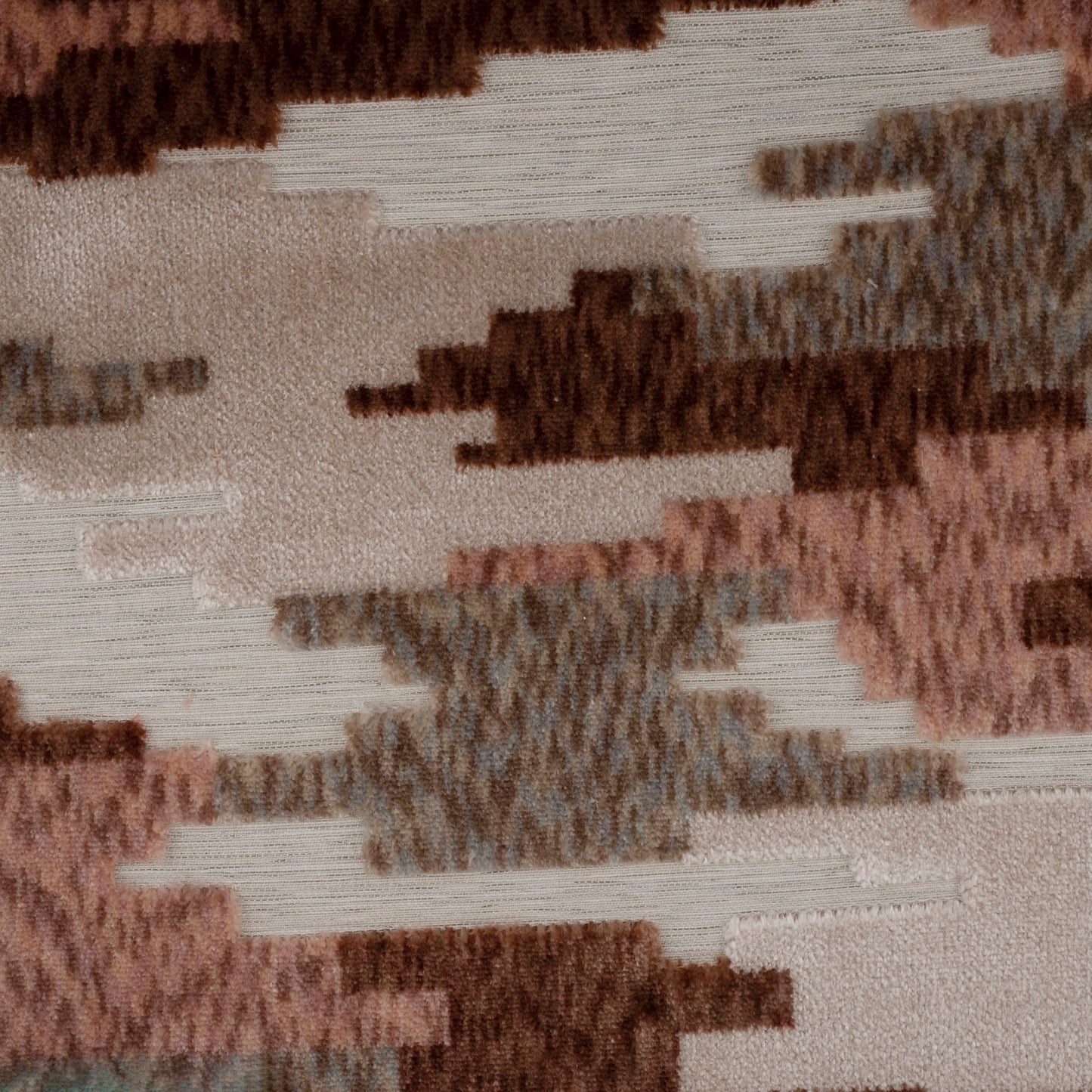 CADIZ - GEOMETRIC PATTERN CUT VELVET UPHOLSTERY FABRIC BY THE YARD