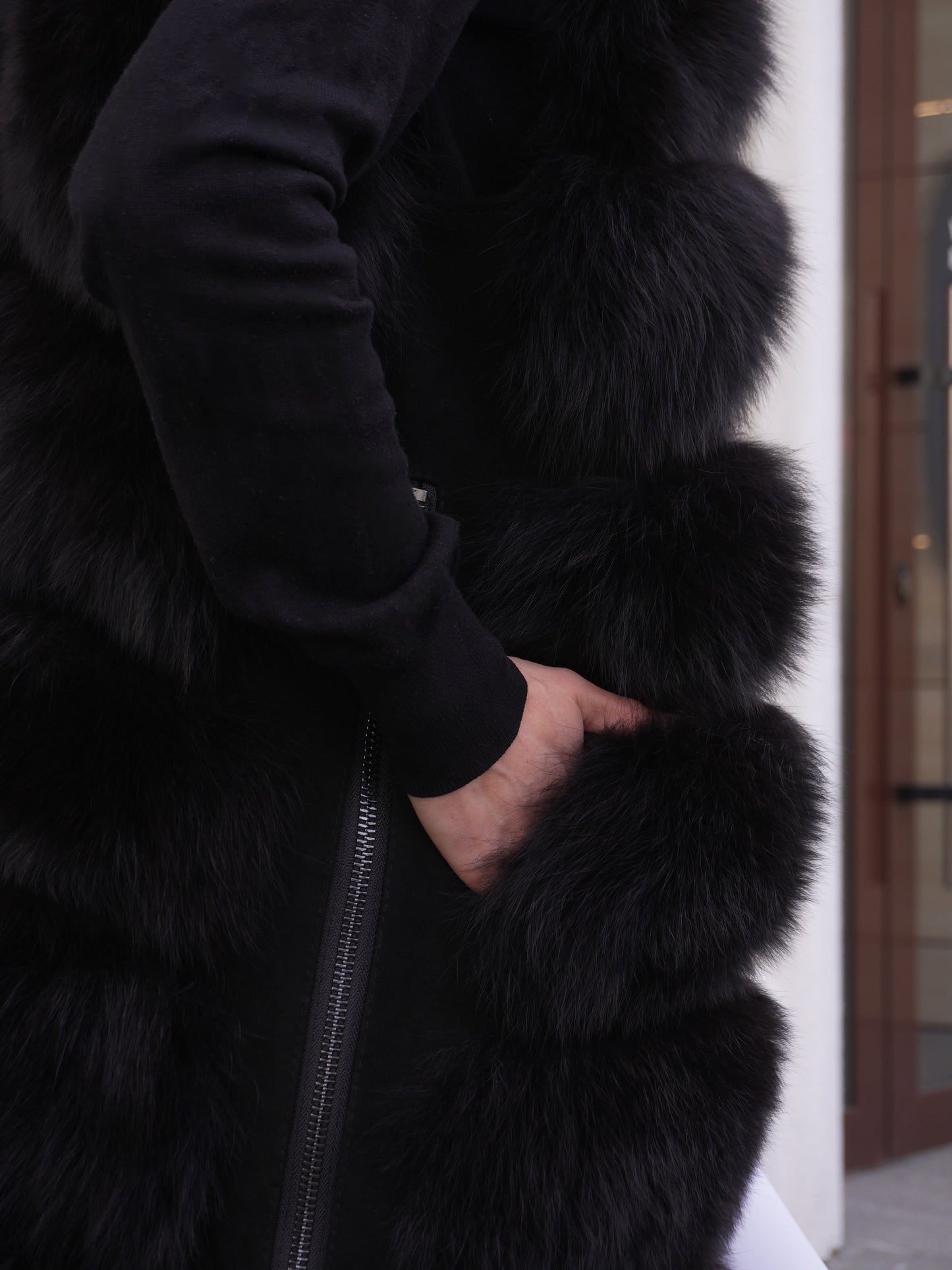 Genuine Polar Fox Fur Vest 90 cm