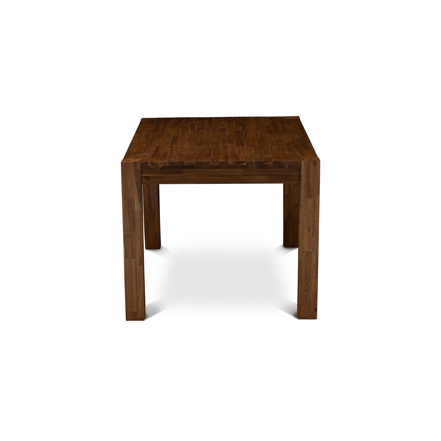 EAST WEST FURNITURE - CNAB5-NN-35 - 5-Pc Dining Table Set- 4 Dining Chairs and Rectangular Dining Table - Doeskin Linen Fabric Seat and High Chair Back (Antique Walnut Finish)
