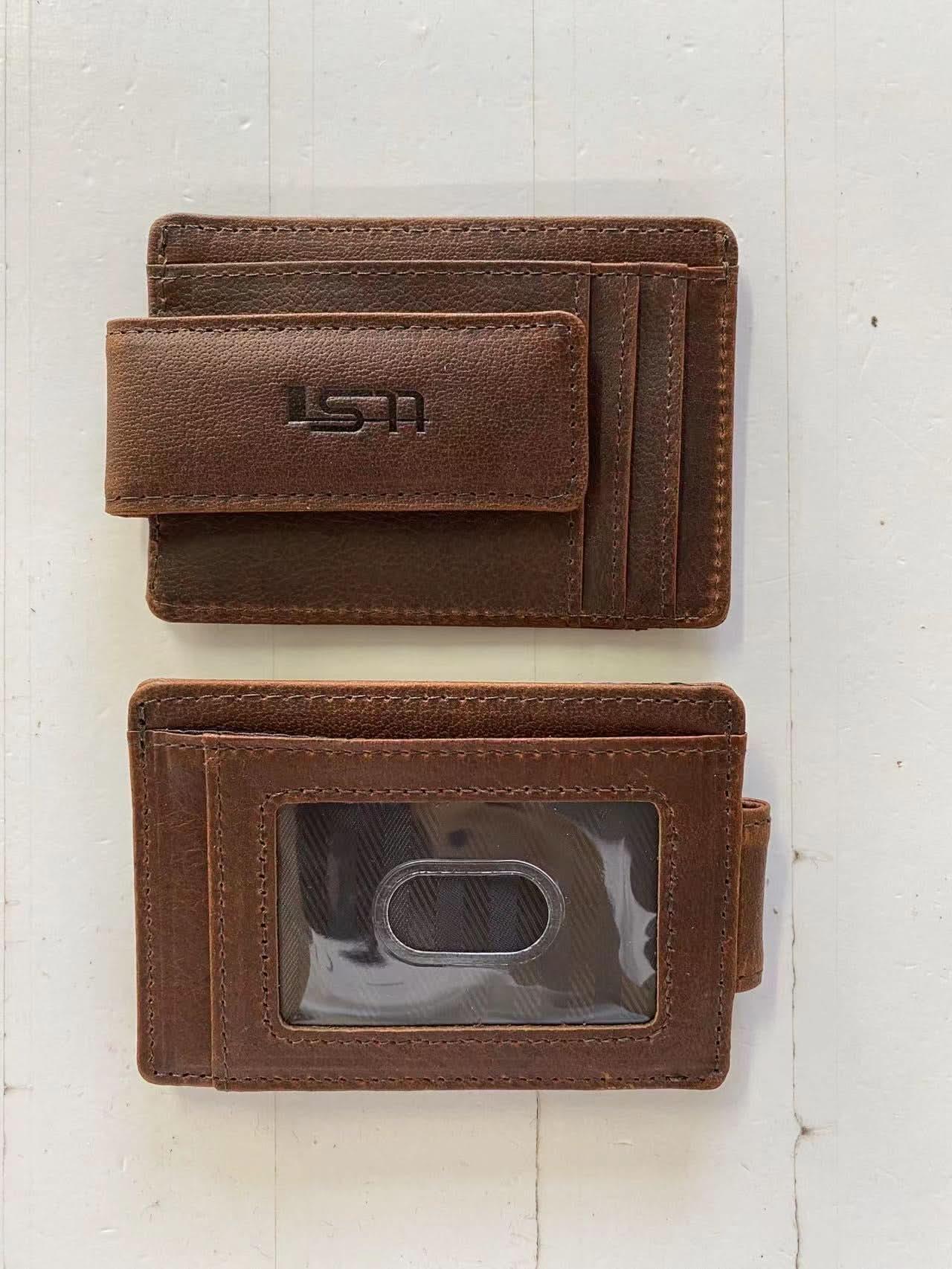 Cambridge Full-Grain Leather Magnetic Money Clip Wallet – Slim RFID Front Pocket Design