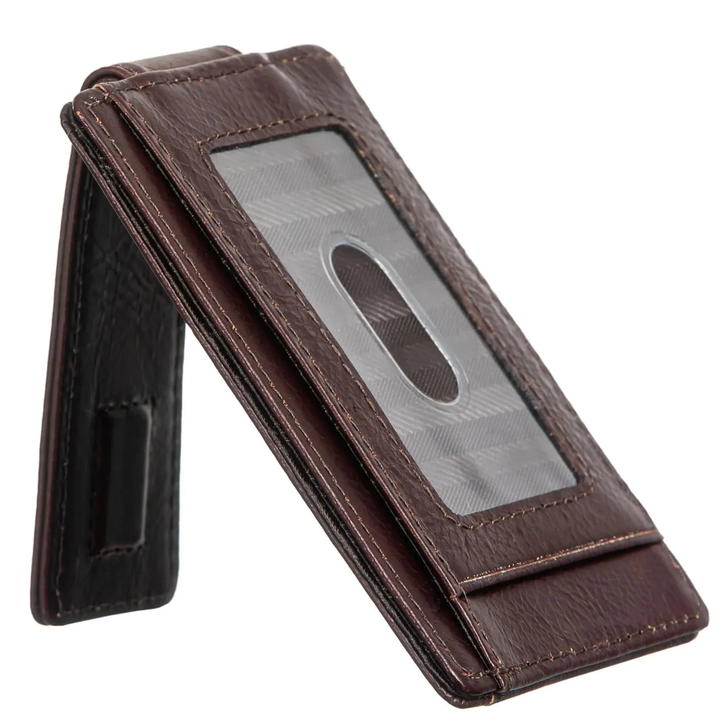 Cambridge Full-Grain Leather Magnetic Money Clip Wallet – Slim RFID Front Pocket Design