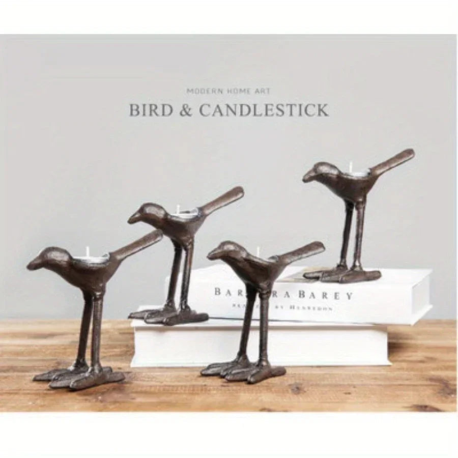 Heritage Cast Iron Candlestick Holders – Set of 2