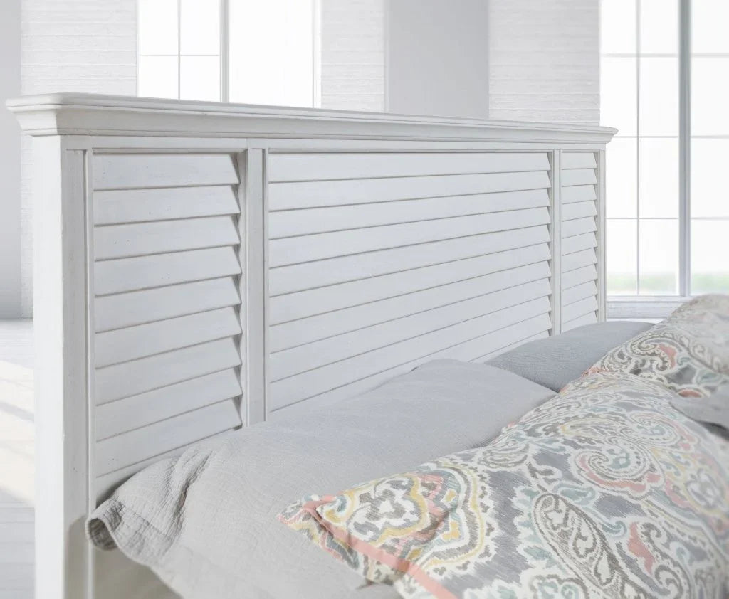 Cane Bay Louvered Wood Panel Bed