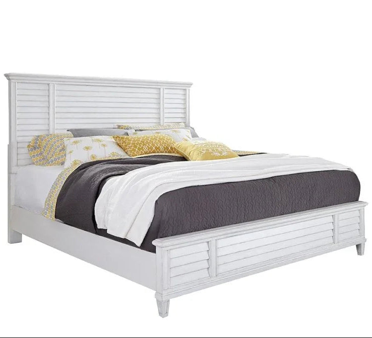 Cane Bay Louvered Wood Panel Bed