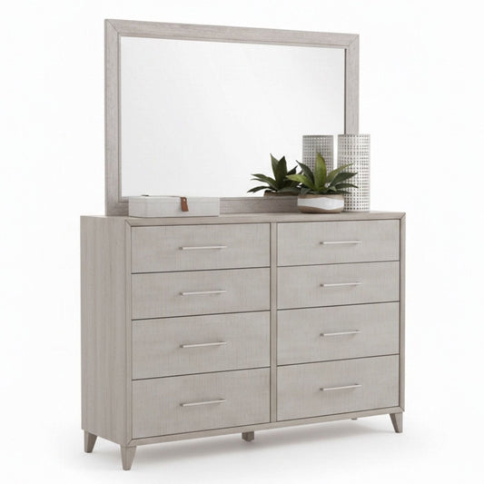Cape Eight Drawers Wood Dresser with Mirror