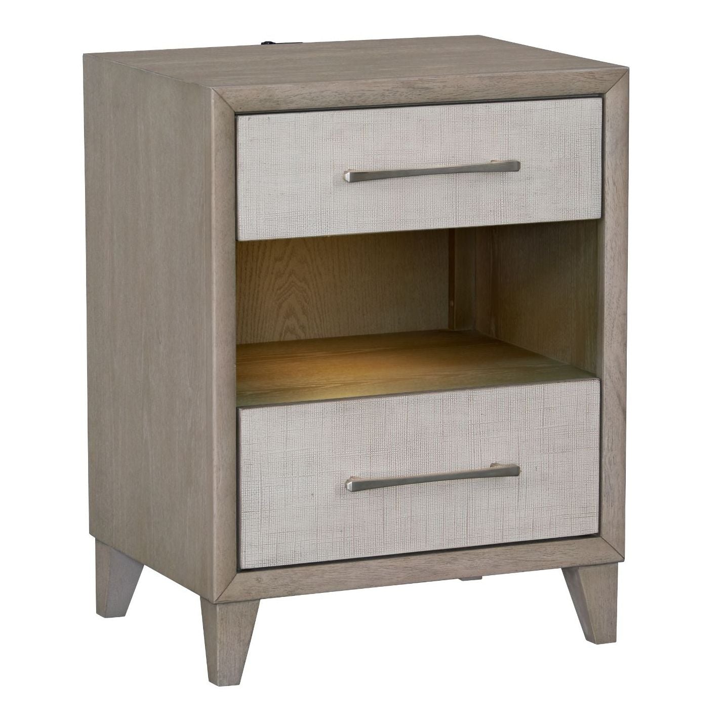 Cape Two Drawers Wood Nightstand