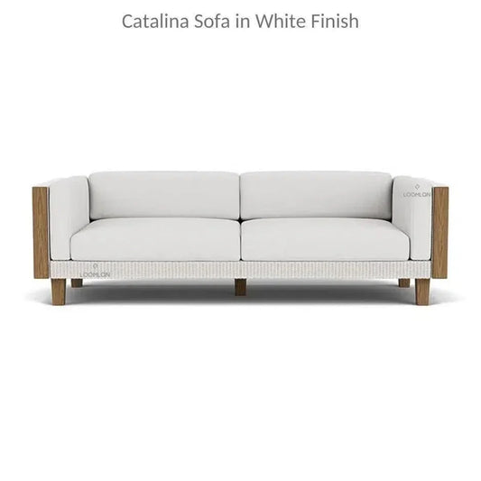 The Catalina Lloyd Loom Wicker Lounge 7-Piece Set - Luxury Sofa Chairs & Ottomans