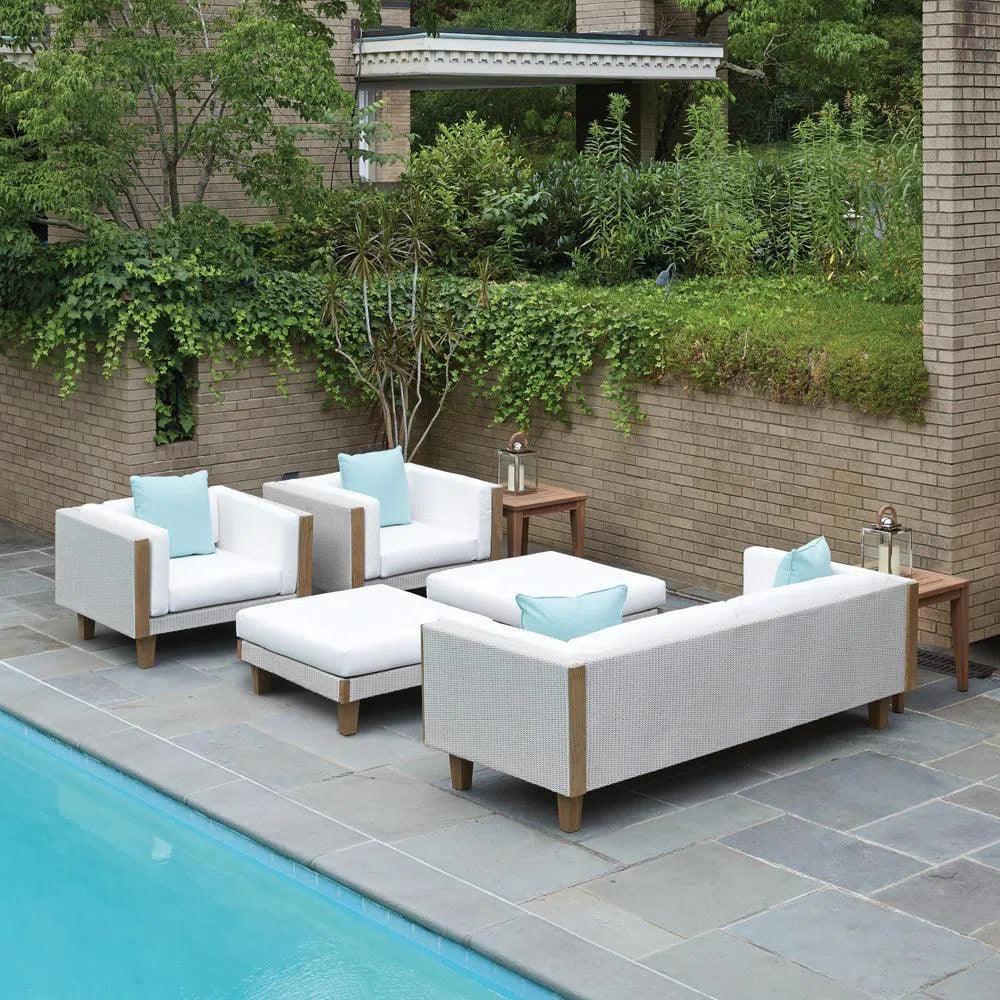The Catalina Lloyd Loom Wicker Lounge 7-Piece Set - Luxury Sofa Chairs & Ottomans