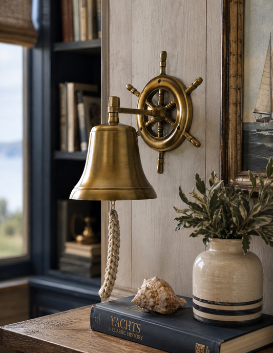 The Harbor House Ship Wheel Bell