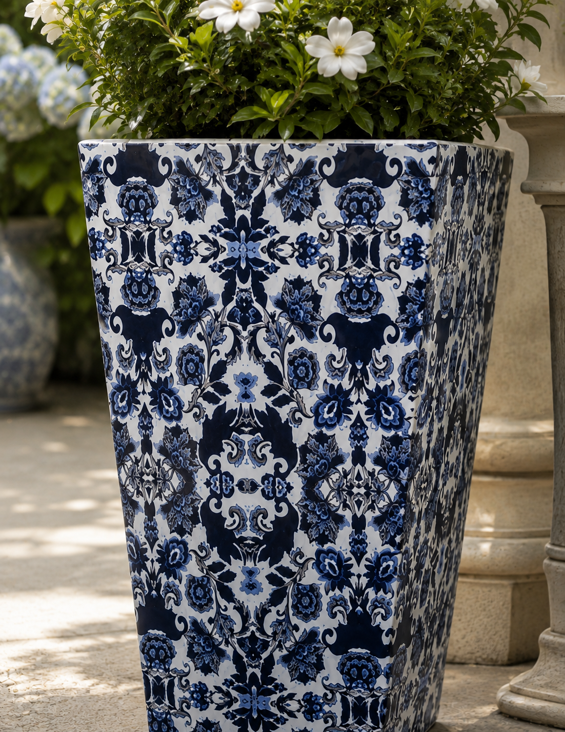 The Oriental Blue & White Garden Planter | 18"