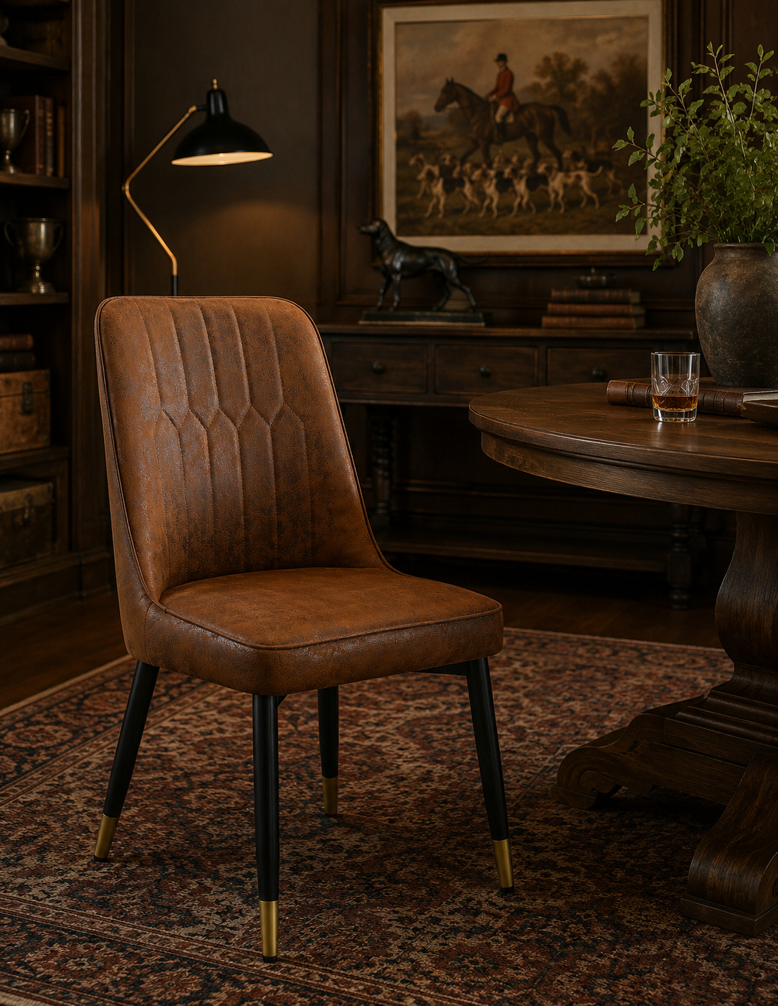 The Heritage Striped Suede Dining Chair — Set of 2