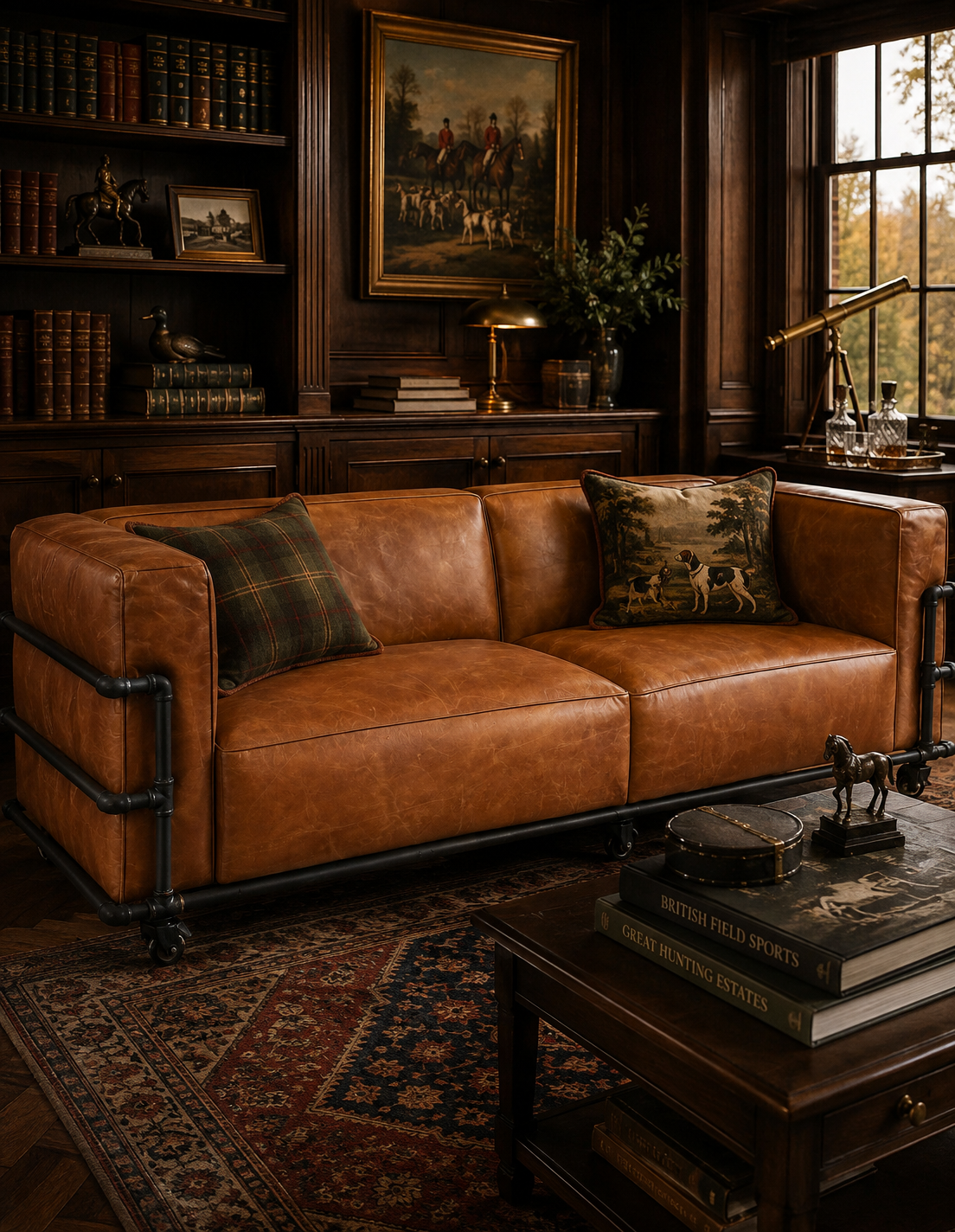 The Harrington Italian Leather Pipe-Frame Sofa