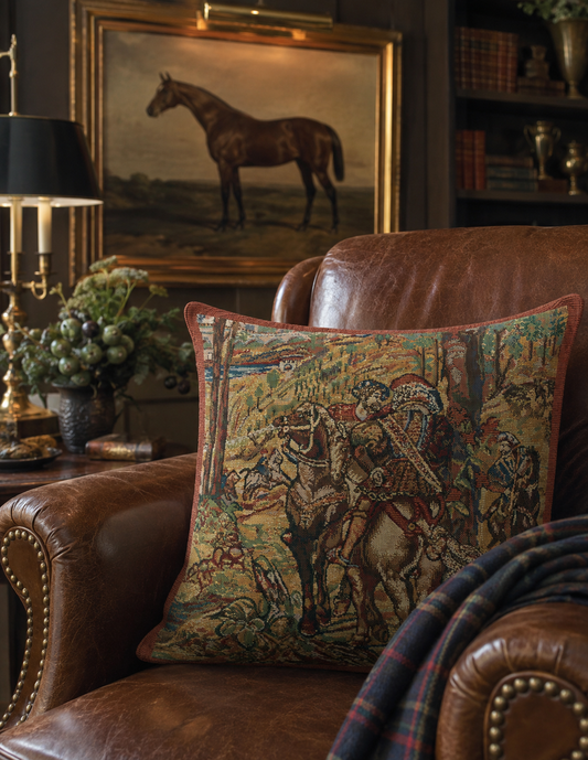 The Vieux Brussels II Hunting Tapestry Cushion