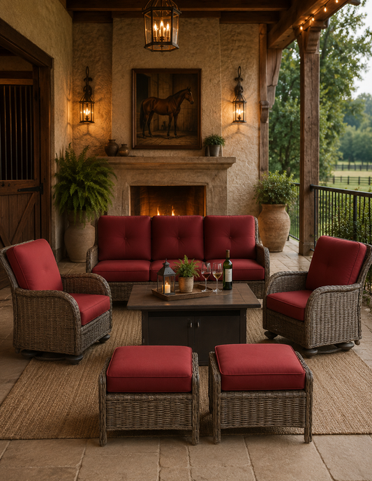 The Heritage Estate Outdoor Fire Pit Conversation Set