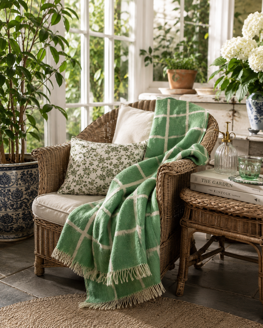 The Momos Grid Handwoven Wool Blanket