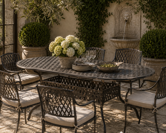 The Savannah Estate Oval Outdoor Dining Table