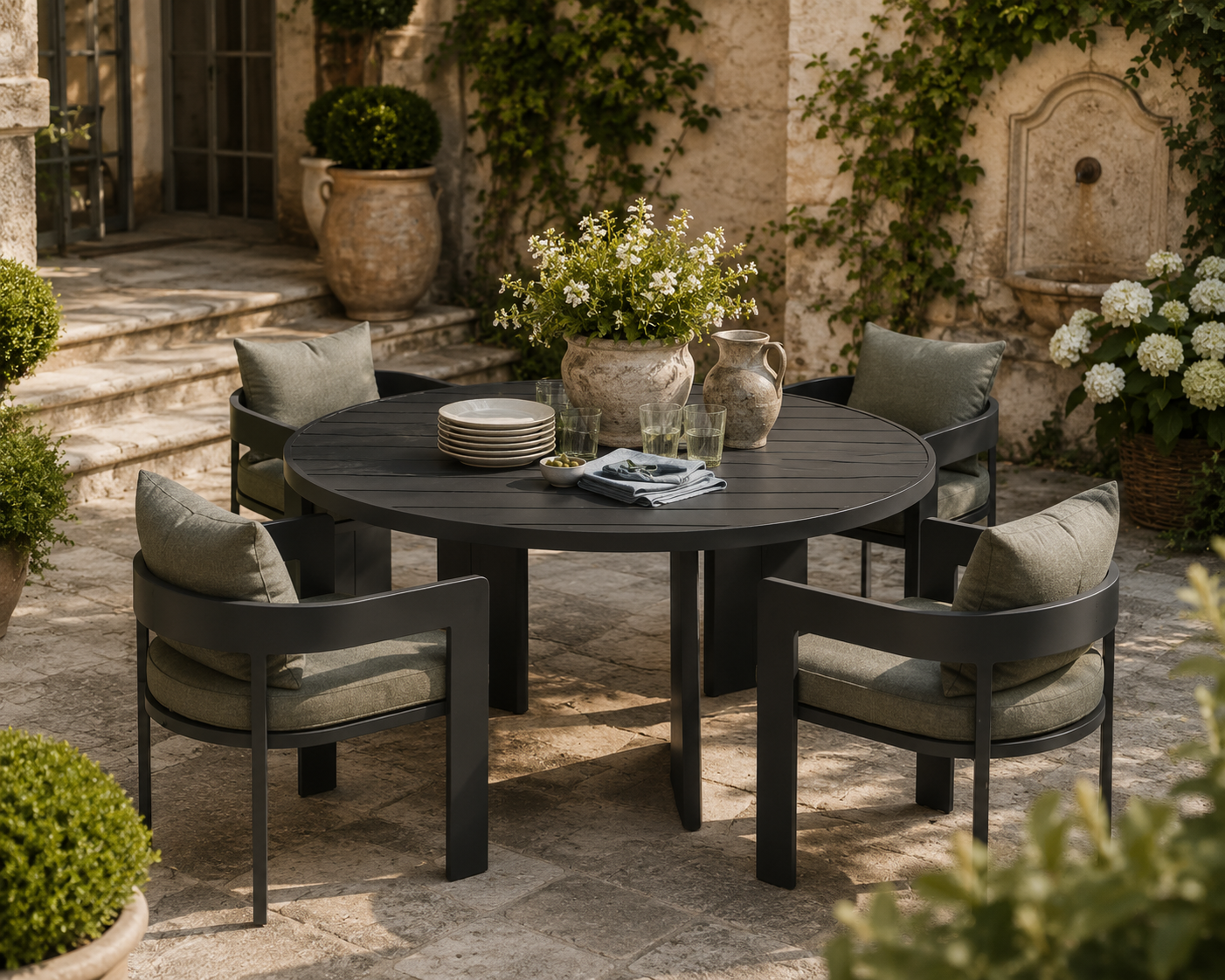 The Tahoe 5-Piece Round Outdoor Dining Set