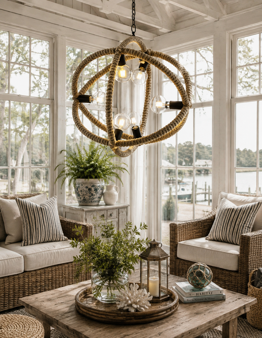 The Ashbourne Rope Orb Chandelier