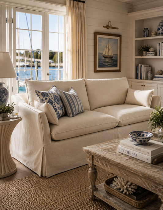 Ashbourne Slipcovered Linen Sofa