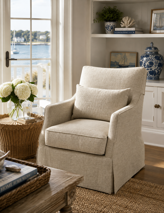 The London Skirted Swivel Chair