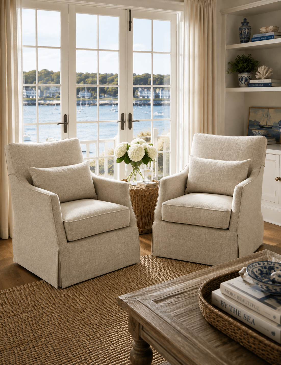 The London Skirted Swivel Chair