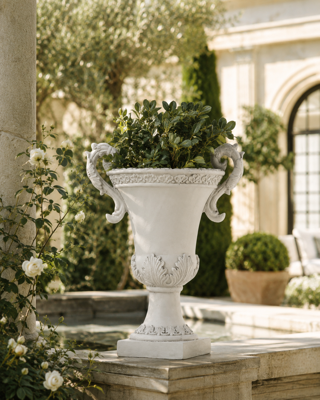 The Designer's Courtyard Collection | The Verona Roman Garden Urn Planter