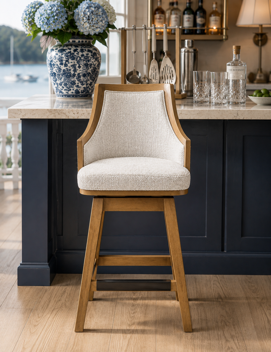 The Ashbourne Cane Back Swivel Counter Stool