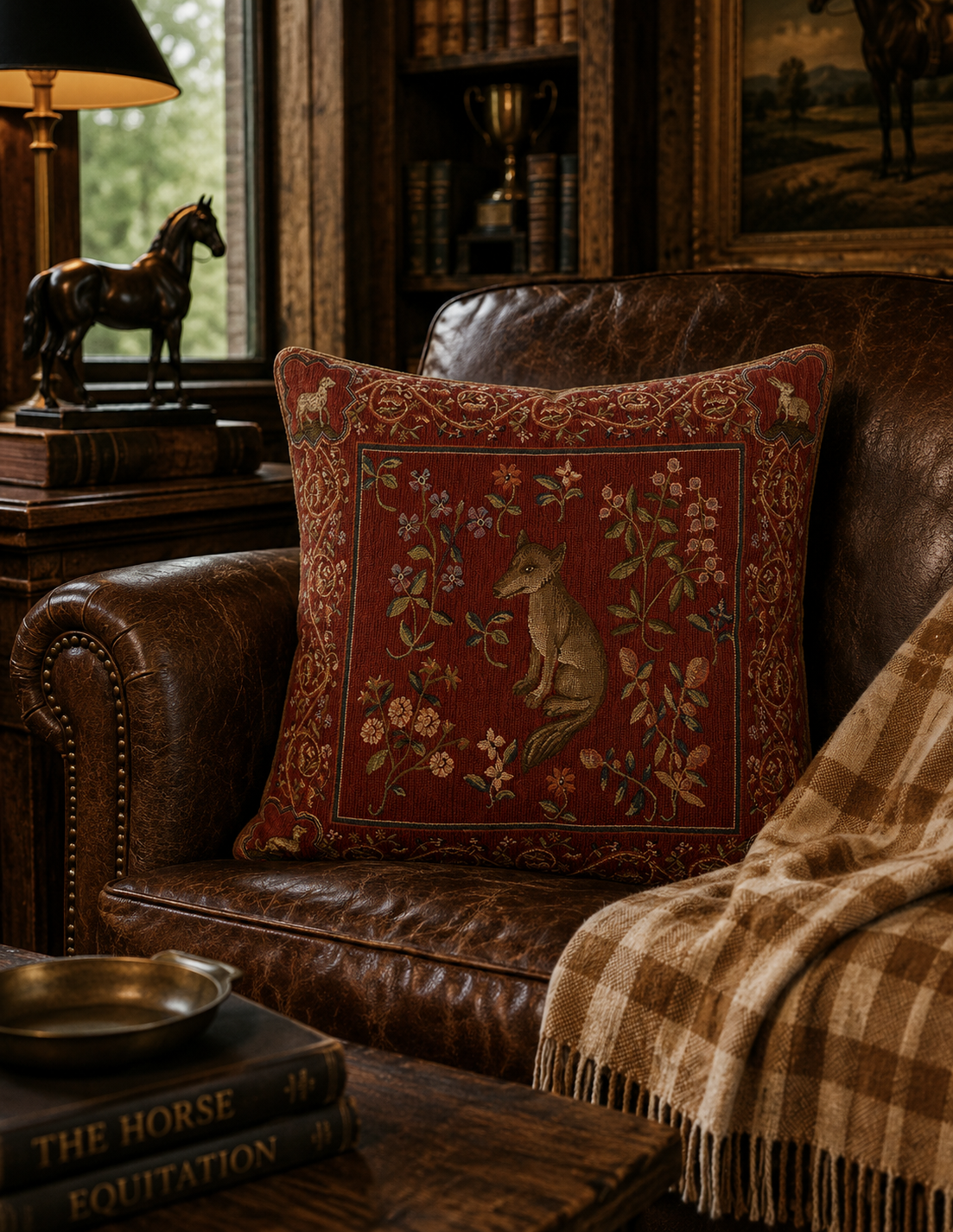 The Medieval Fox French Tapestry Pillow