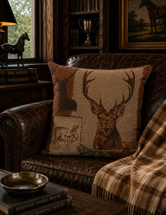 The Highland Stag French Tapestry Pillow