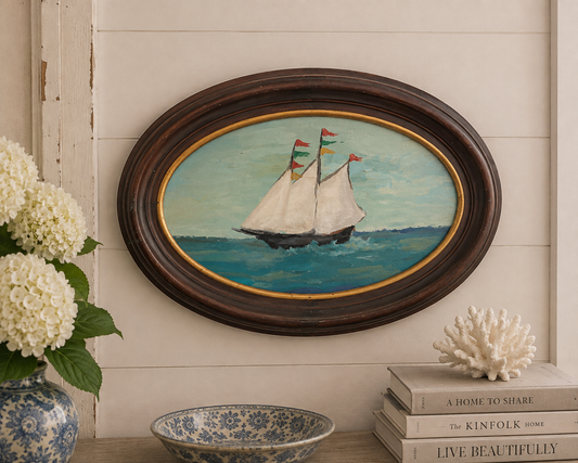 Dana Gibson Vintage Sailboat Wall Platter