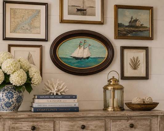 Dana Gibson Vintage Sailboat Wall Platter