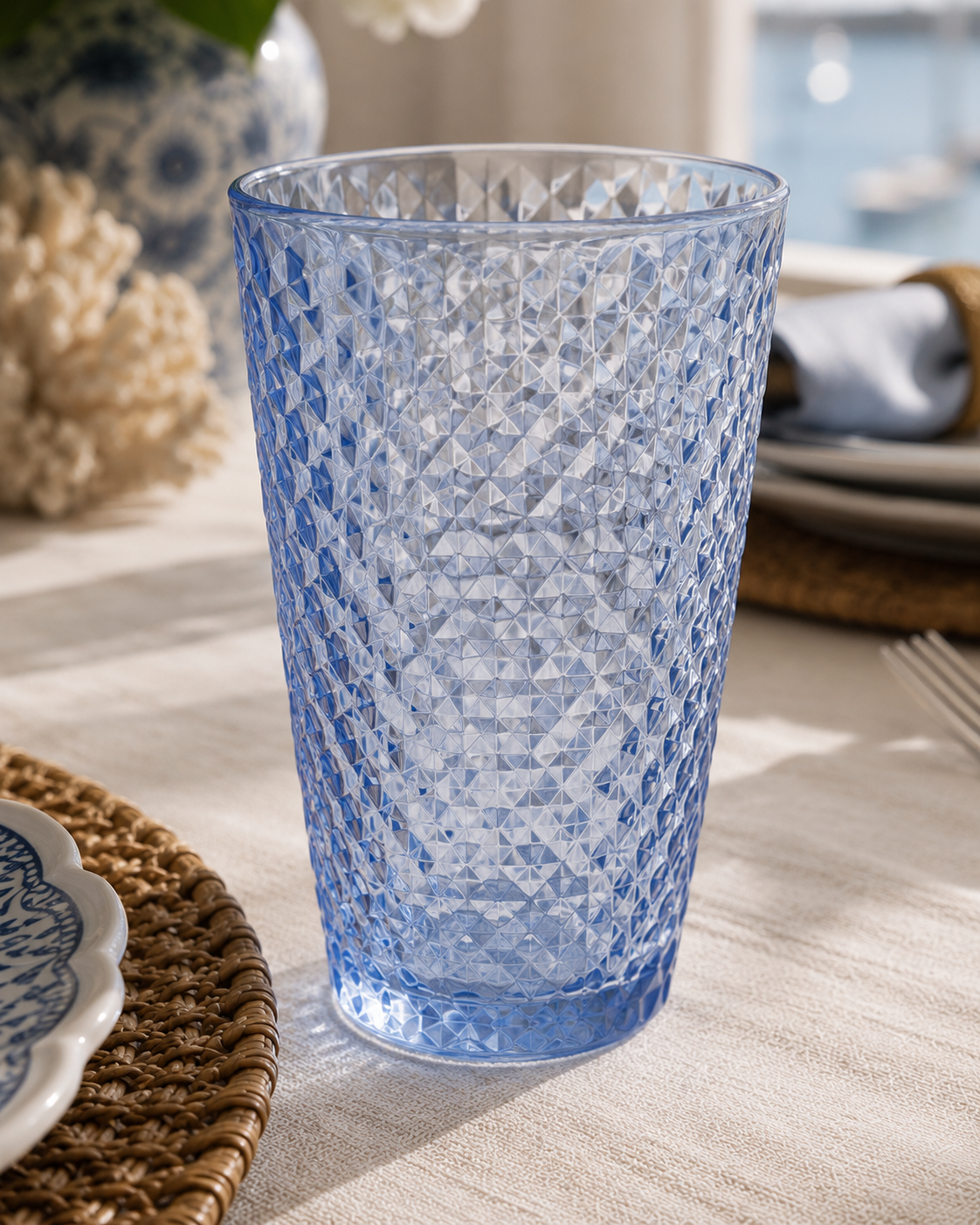 The Harbor House Diamond Cut Acrylic Tumbler Set — Set of 4