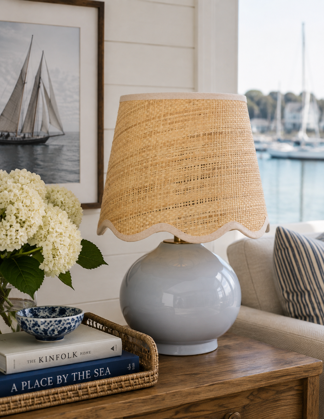 Theisseil Classic Blue Ceramic Table Lamp