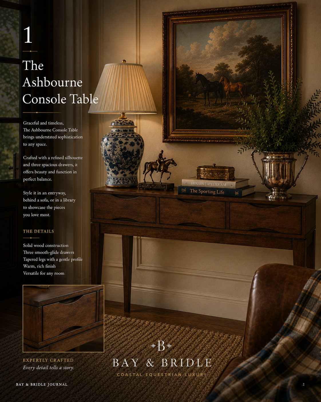 The Ashbourne Handcrafted Console Table