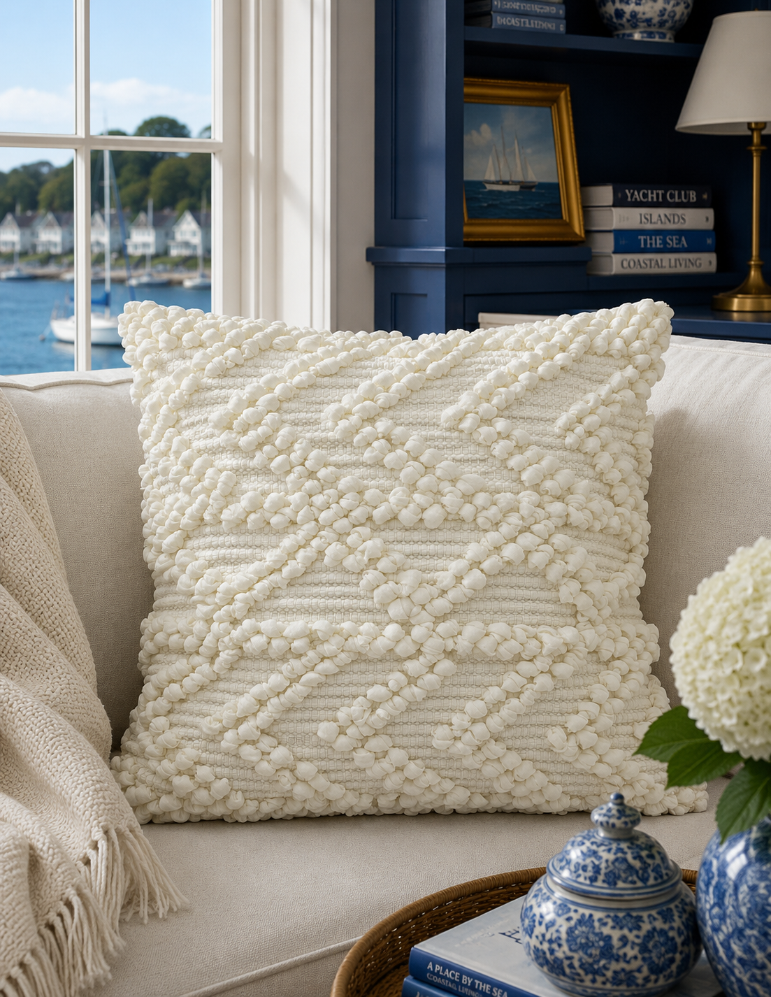 The Harbor Geo Woven Pillow — 18"