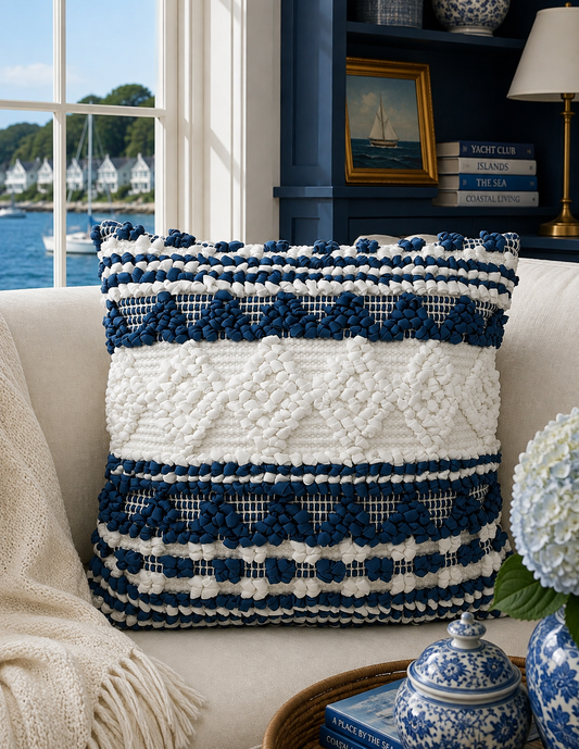 The Harbor Geo Woven Pillow — 18"