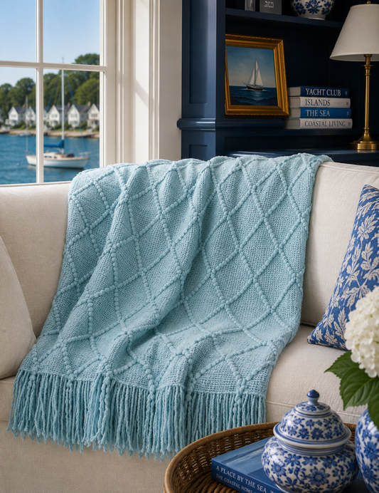 Diamond Pleat Textured Throw Blanket – Ivory