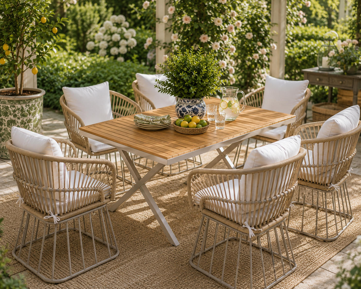The Hawthorne Teak Outdoor Dining Collection