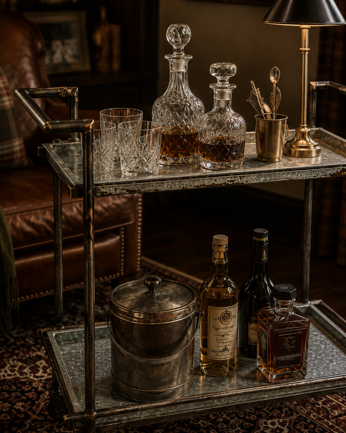 The Huntsman Galvanized Bar Cart