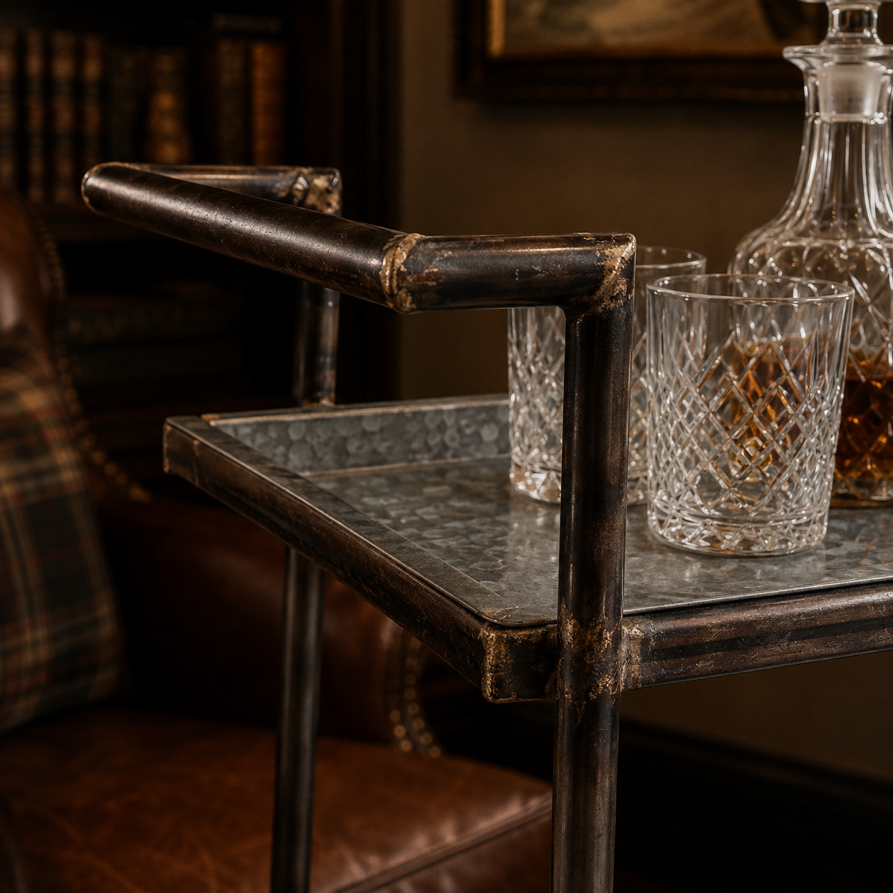 The Huntsman Galvanized Bar Cart