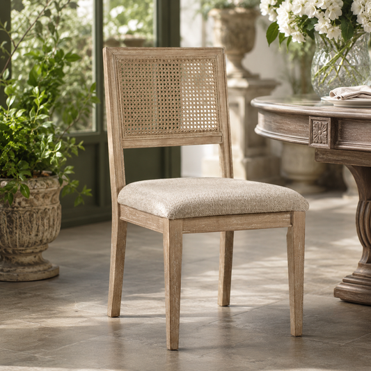 Ashbourne Cane Back Upholstered Dining Chair (Set of 2)