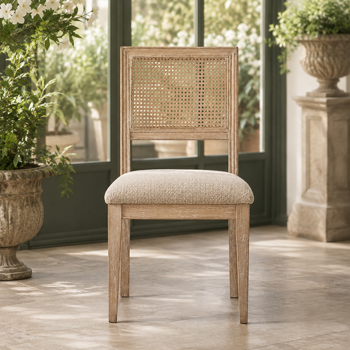 Ashbourne Cane Back Upholstered Dining Chair (Set of 2)